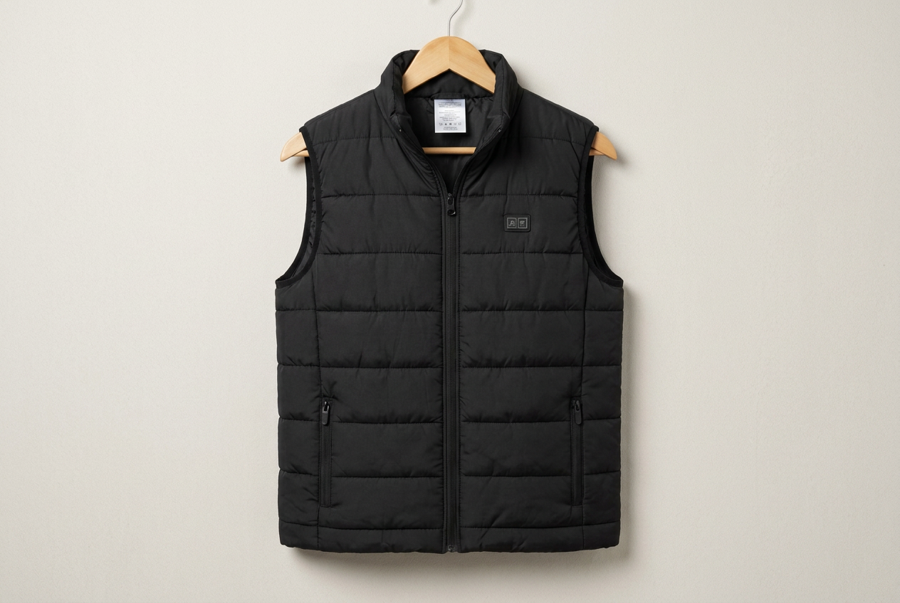 USB power bank connected to a heated vest